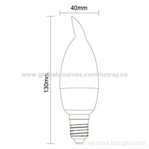 3W E17 LED Bulb, Epistar Chip, 85-265V AC Voltage, Aluminum with Milky Cover, 230lm